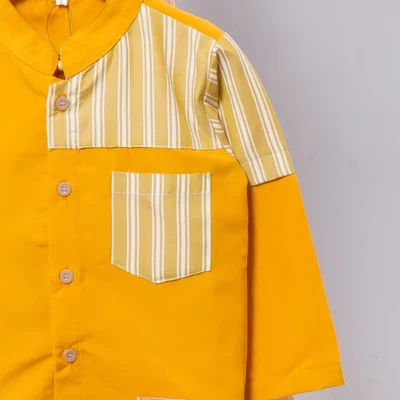 Ceriakid Baju Koko Anak Laki laki Lengan Panjang Set Celana Bonus Peci Seri Gaza- Cover-Mustard