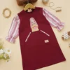 Ceriakid-Gamis Anak Perempuan Muslim Gambar Hijab Lucu-merah tua