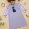 Ceriakid-Gamis Anak Perempuan Muslim Gambar Hijab Lucu-ungu