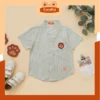 Ceriakid Kemeja Anak Laki laki Couple Motif Salur Seoul Hijau