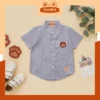 Ceriakid Kemeja Anak Laki laki Couple Motif Salur Seoul Navy